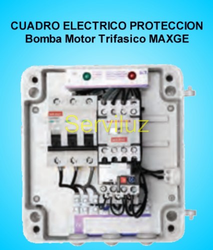 Cuadro Electrico Proteccion 1 Bomba Motor Trifasico 0.33 HP MAXGE Cuadro Electrico Proteccion 1 Bomba Motor Trifasico 0.33 HP MAXGE